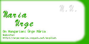 maria urge business card
